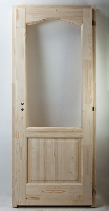Belt�ri ajt� 2 kazett�s, egy�ves, �vegezhet�, natur borovi feny� UTH tokkal 90x210x12
